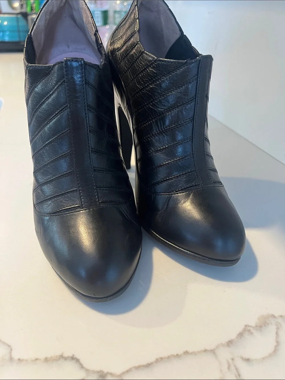 CHANEL Black Quilted Leather Heeled Ankle Booties
